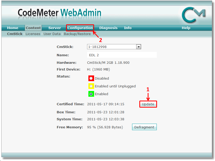 codemeter webadmin not working